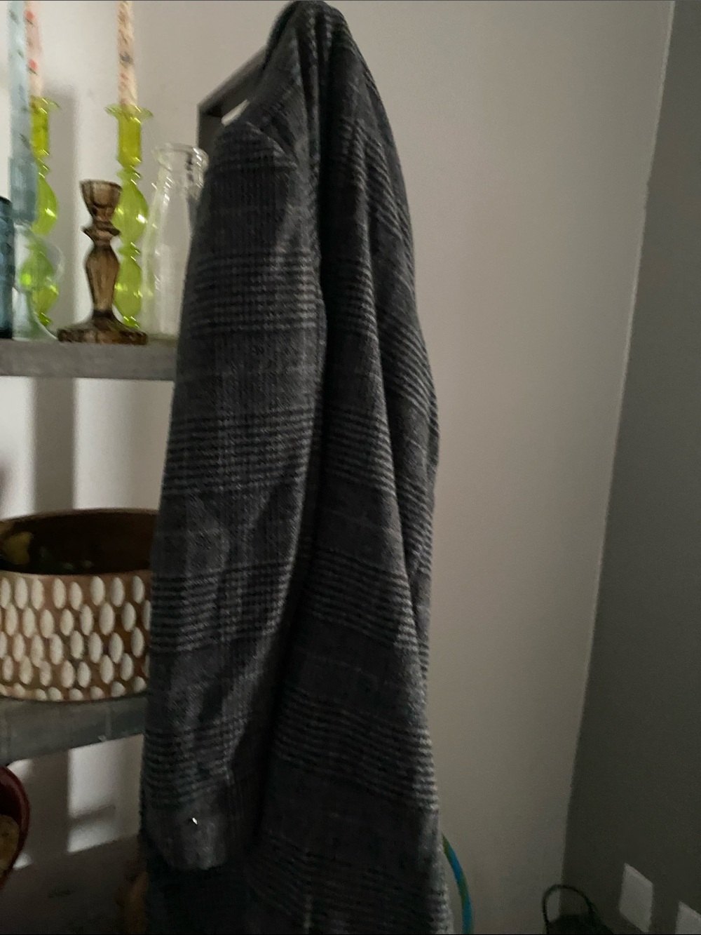 Cozy Gray Tweed Cocoon Style Coat • Large